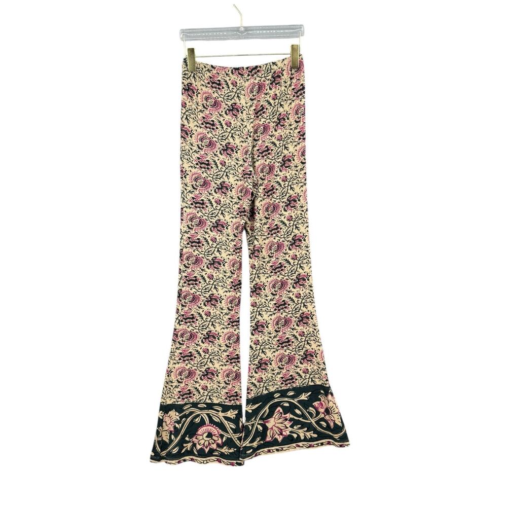 Chaser NWT Casual Multicolor Flowy Floral Print Boho Hippie Festival Flare Pants